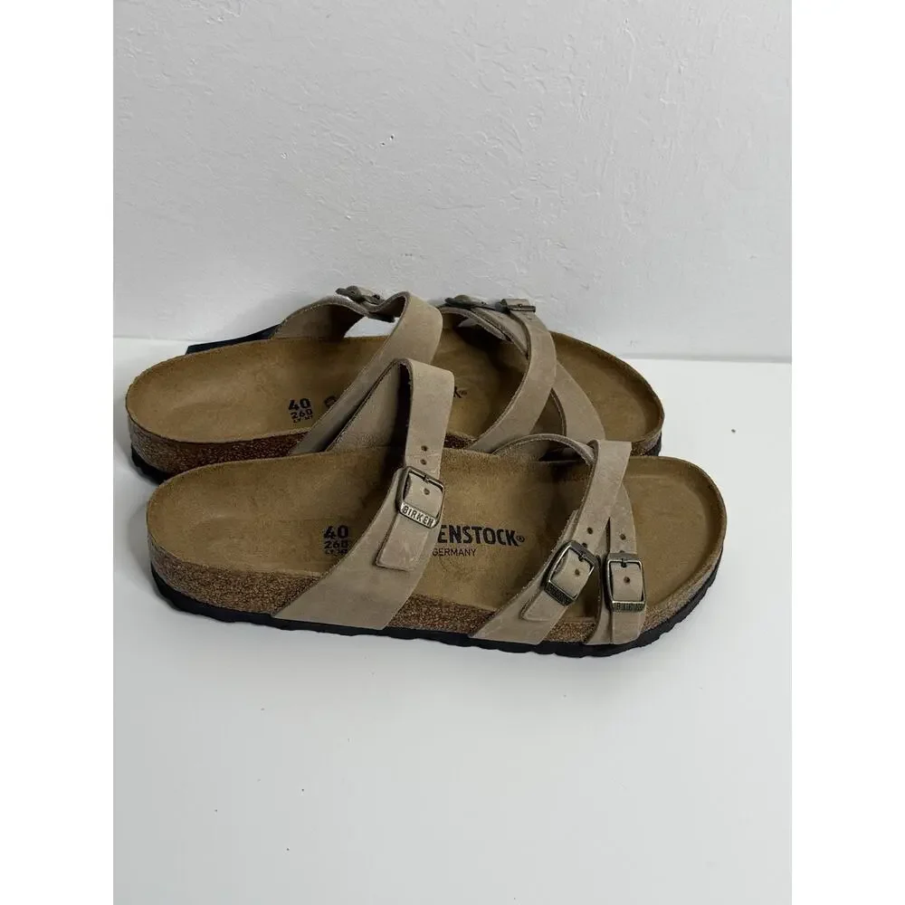 Birkenstock NEW No BOX Franca Sandals Slides Brown 40 Leather Womens Ladies